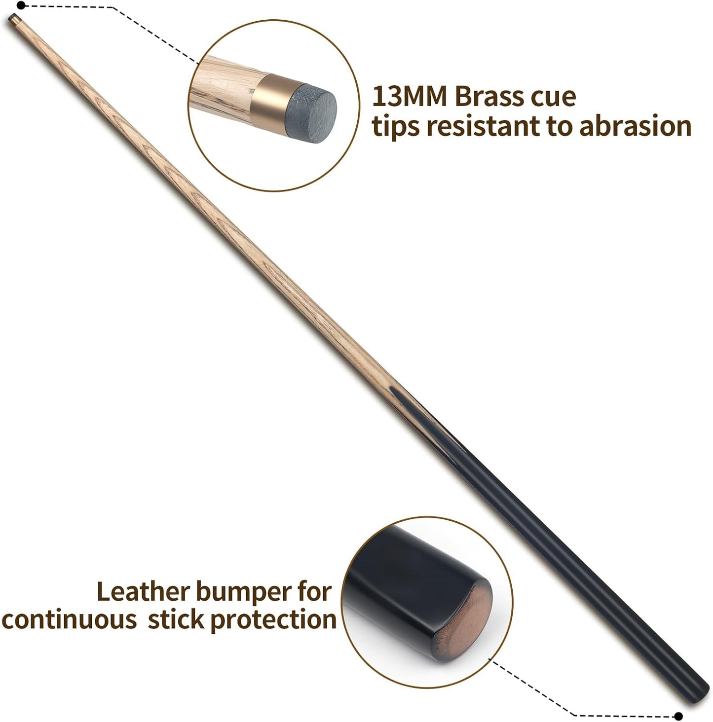 Kmise Pool Cue Sticks, 41"/57“/58" Hardwood Pool Cue Set of 4/6/8, 13OZ/20OZ with 13/10 MM Brass Tips, Table Billiard Cue Stick for Bar, Home, Billiard Room