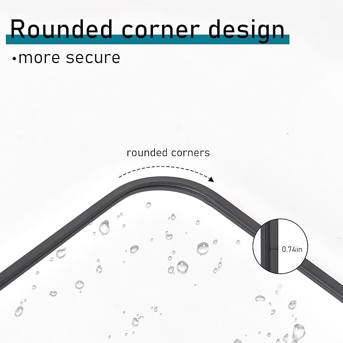 36" x 36"Bathroom Mirror, Matte Black Wall Mirror with Metal Frame, Decorative Rectangular Vanity Mirror for Bedroom Bathroom Living Room Entryway (Horizontal/Vertical)