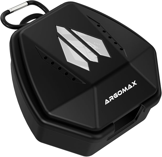 ARGOMAX Sports Lip Guard Case with Clip, Specializing Storage of Mouthguards with Lip Protection. Compatible with Various Brands of Football Lip Guard, Black+White.