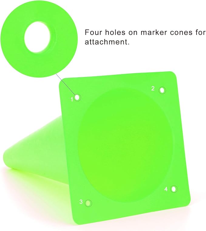 12 Inch Traffic Training Cones, Plastic Safety Parking Cones, Agility Field Marker Cones for Soccer Basketball Football Drills Training, Outdoor Sport Activity & Festive Events - 6 Colors