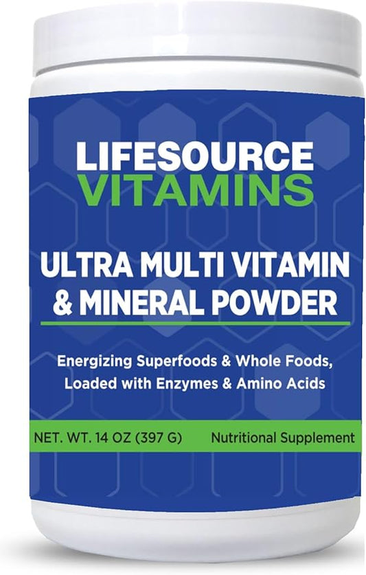 LifeSource Vitamins Ultra Multi Vitamin & Mineral Powder - Whole Food Based - 30 Day Supply