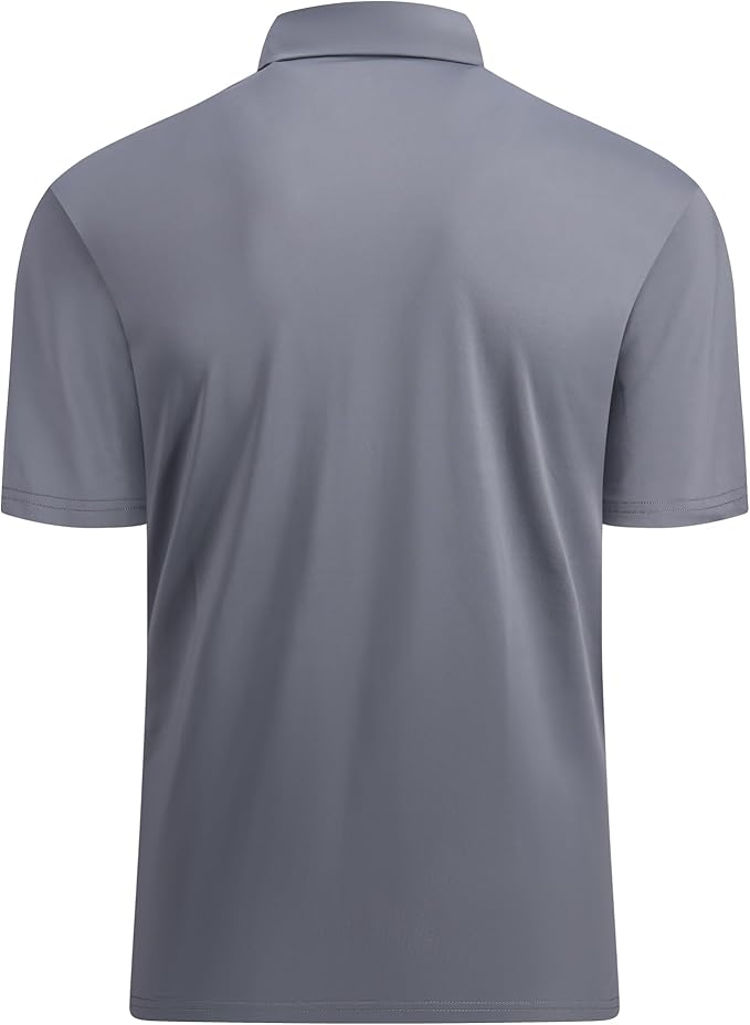 Alex Vando Mens Golf Shirt Moisture Wicking Quick-Dry Solid Short Sleeve Polo Shirts for Men