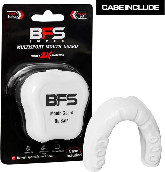 Sports Mouth Guard for Kids,Youth,Boys,Girls,Child Teen Mouthguard with Case (BPA Free) for Boxing, Martial Arts,MMA Karate,Lacrosse,Football,Soccer and All Contact Sports (White)