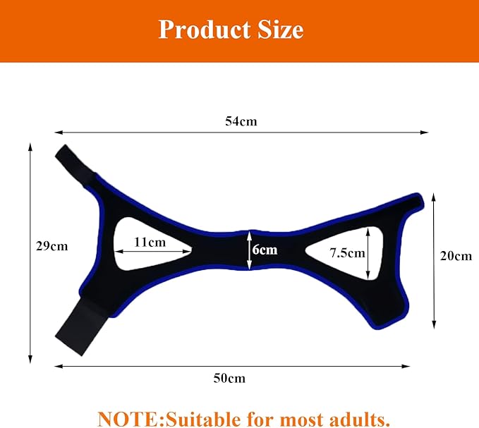 Anti Snore Chin Strap, Chin Strap for Snoring, Chin Strap for Sleeping, CPAP Chin Strap to Keep Mouth Closed While Sleeping, Adjustable & Breathable Chin Strap for CPAP User (Blue)