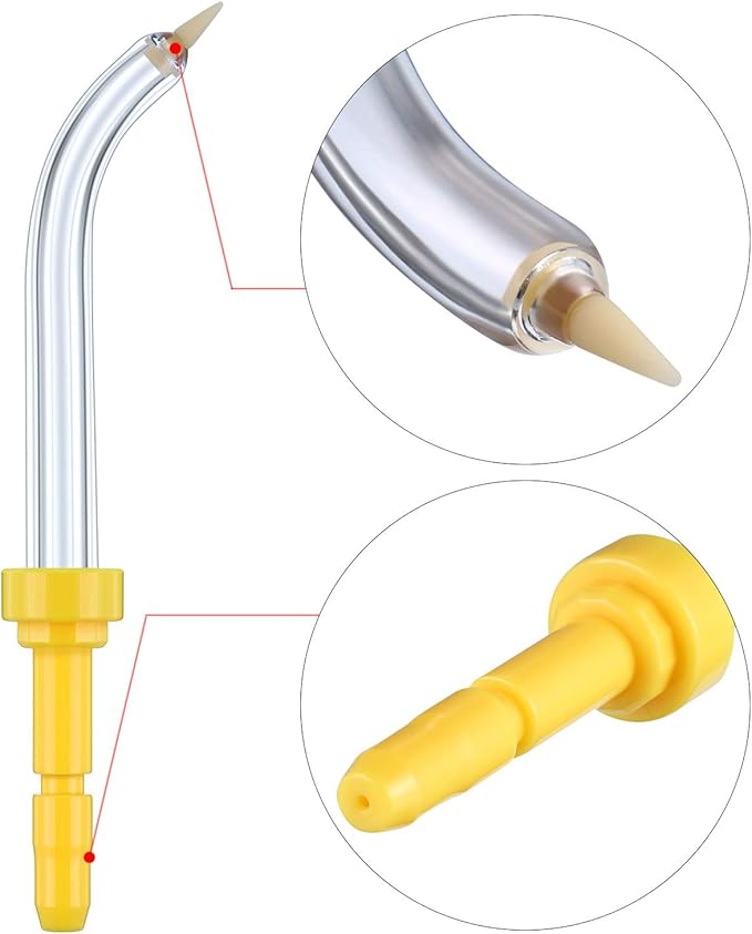 Yaomiao 4 Pcs Replacement Heads Tips Compatible with Waterpik Water Flossers and Other Brand Oral Irrigators 2 Colors Periodontal Tips for Dental Water Flossers