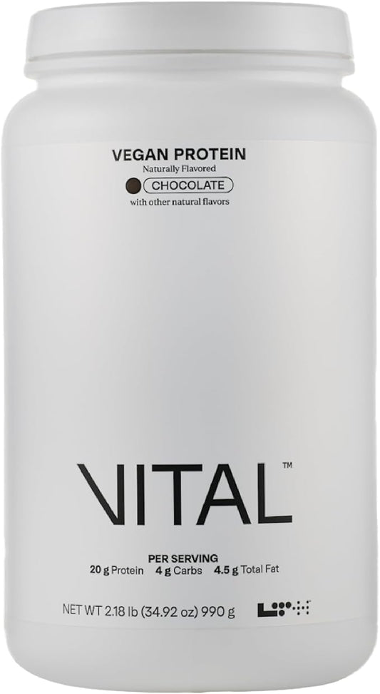LTH VITAL Vegan Protein - Trusted by Life Time fitness Members - Plant-Based Protein Powder - Made from Pea Protein - Supports a Healthy Immune System - Gluten Free & Soy Free - Chocolate, 30 Servings