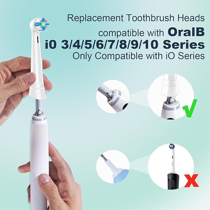 12pcs iO Replacement Heads Compatible with Oral B iO,iO Series Electric Toothbrush Heads Compatible with Oral B iO 2/3/4/5/6/7/8/9/10,Medium Bristles for Effective Plaque Removal(White)