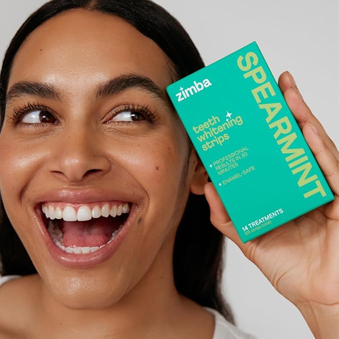 Zimba Teeth Whitening Strips 3-Pack Bundle (Mint, Spearmint, Peppermint) | Vegan Whitening Strip Enamel Safe Teeth Whitening Hydrogen Peroxide Teeth Whitener for Coffee, Wine, Tobacco, & Other Stains