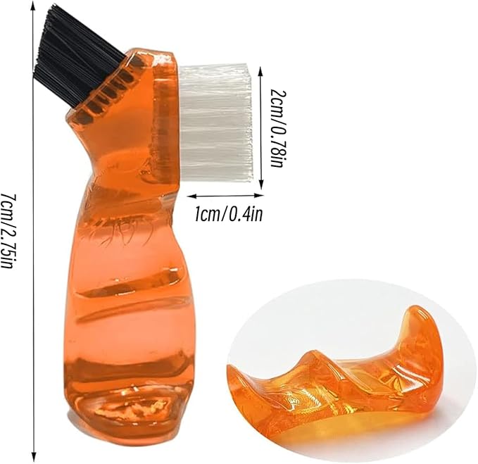 4 Pieces Mini Denture Cleaning Brush Set with Multi-Layered Bristles with Aligner Removal Tool Portable Denture Double Sided Brush for False Teeth Cleaning Easy to Carry 4 Color