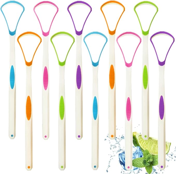 Tongue Scraper Cleaner 100% BPA Free Tongue Scrapers for Adults, Kids, Healthy Oral Care, Easy to Use, Help Fight Bad Breath
