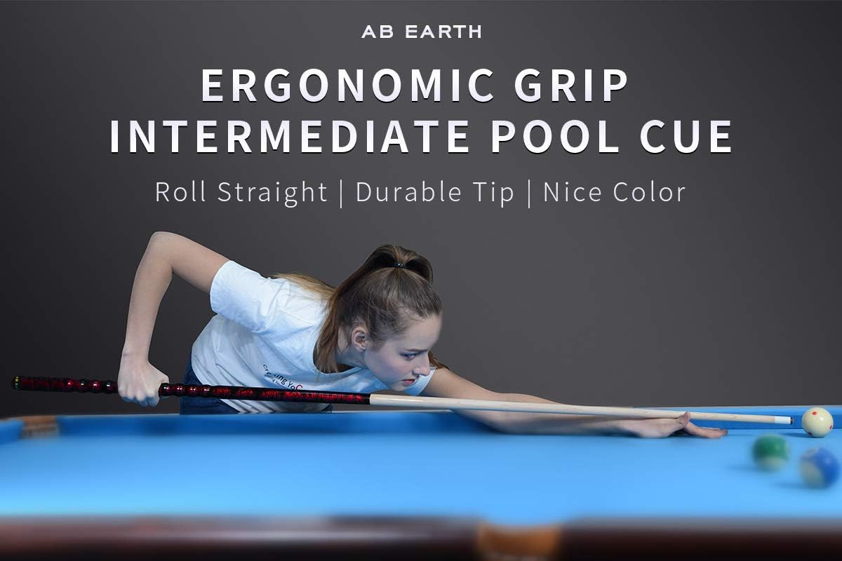 58" Pool Cue/Pool Stick Ergonomic Design Hardwood Canadian Maple 13mm Tip 18-21oz Billiard Cue B1SN