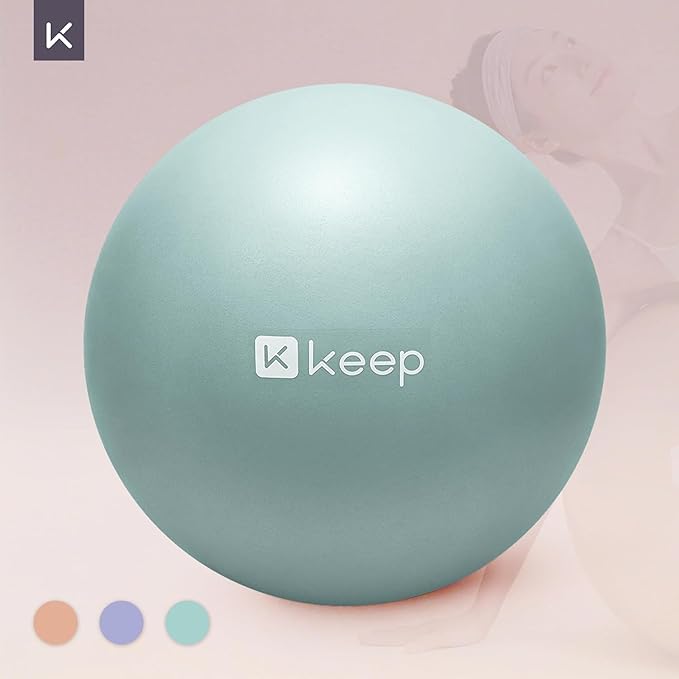 KEEP Pilates Small Exercise Ball Anti-Burst - Thickened Yoga Ball With Pump for Physical Therapy, Fitness, Workout, and Core Strength