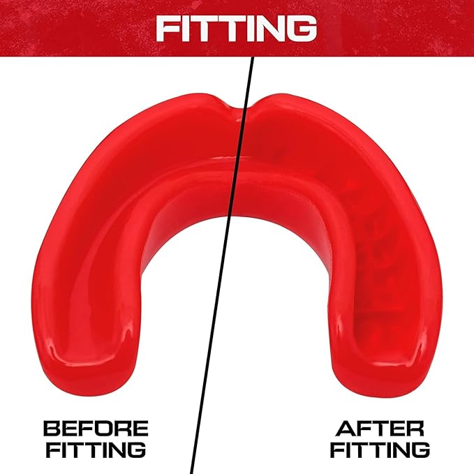 Sports Mouth Guard for Kids,Youth,Boys,Girls,Child Teen Mouthguard with Case (BPA Free) for Boxing, Martial Arts,MMA Karate,Lacrosse,Football,Soccer and All Contact Sports (RED)