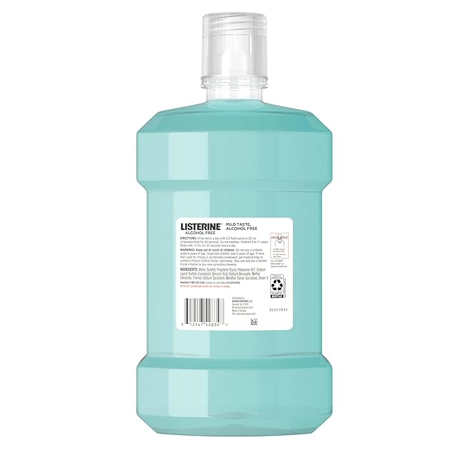Listerine Total Care Anticavity Fluoride Mouthwash, 6 Benefits in 1 Oral Rinse Helps Kill 99% of Bad Breath Germs, Prevents Cavities, & Strengthens Teeth, Fresh Mint, 1 L, Pack of 1