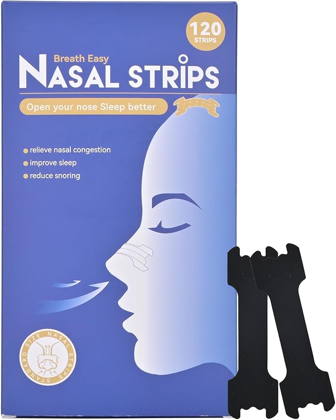 120Pcs Nasal Strips for Snoring, Nose Strips for Breathing, Snoring Aids for Men & Women, Helps Reduce Snoring & Improves Sleep (Black,120)
