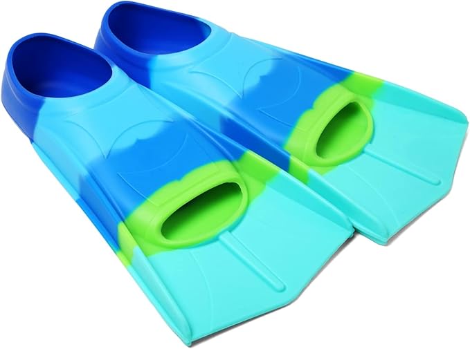 Kids Swim Fins,Short Kids Fins Youth Swimming Flippers for Lap Swimming Training for Children Girls Boys Beginners