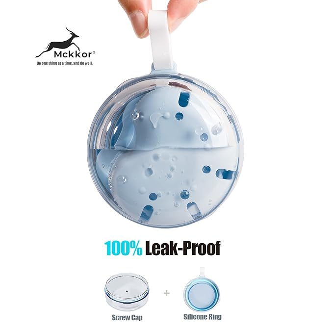 Retainer Case, Retainer Cleaner Case, Definitely No-Leak Denture Case Denture Bath Box for Traveling Perfectly, Denture Cup with Strainer & Mirror(Blue)