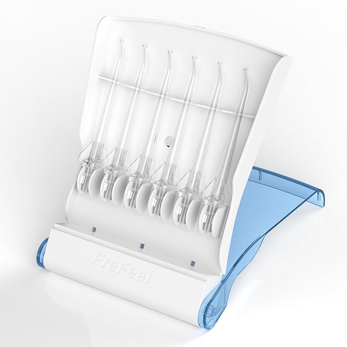 6 Replacement Heads for Nicwell/Oralfree F5025(F5025D)/F5025 Water Flosser (6 Classic Jet Tips + Storage Case Bundle)