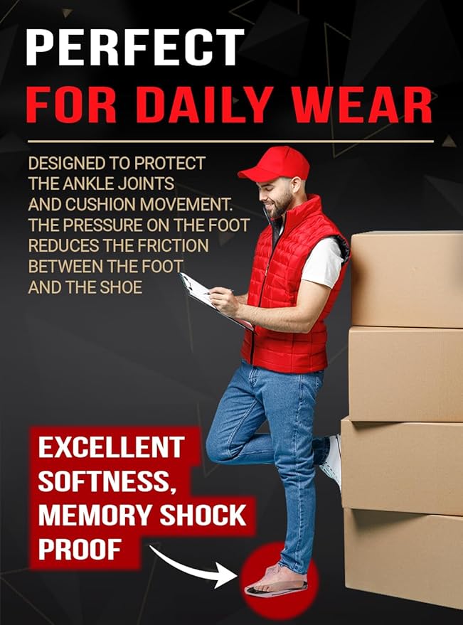 2 Pairs of Work Pro Comfort Insoles - Foot Pain Relief - Cushioning and Shock Absorption - Work Boot Insoles for Men Women - Non-Slip Anti Fatigue Inserts (L, 2-Pairs-Black)