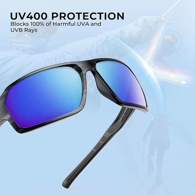 KastKing Chippewa Polarized Fishing Sunglasses, UV400 Protection Full Wrap Frame Sports Cycling Sunglasses, 1.0mm TAC Lenses