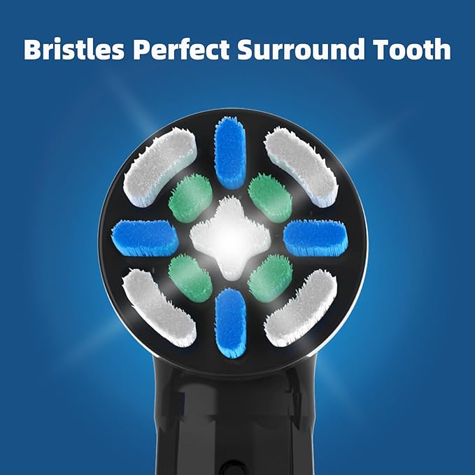iO Replacement Heads Compatible with Oral B iO, for Oral B iO 2/3/4/5/6/7/8/9/10 Series Electric Toothbrushes, Medium Softness for Protect Teeth and Gums, 10 Black
