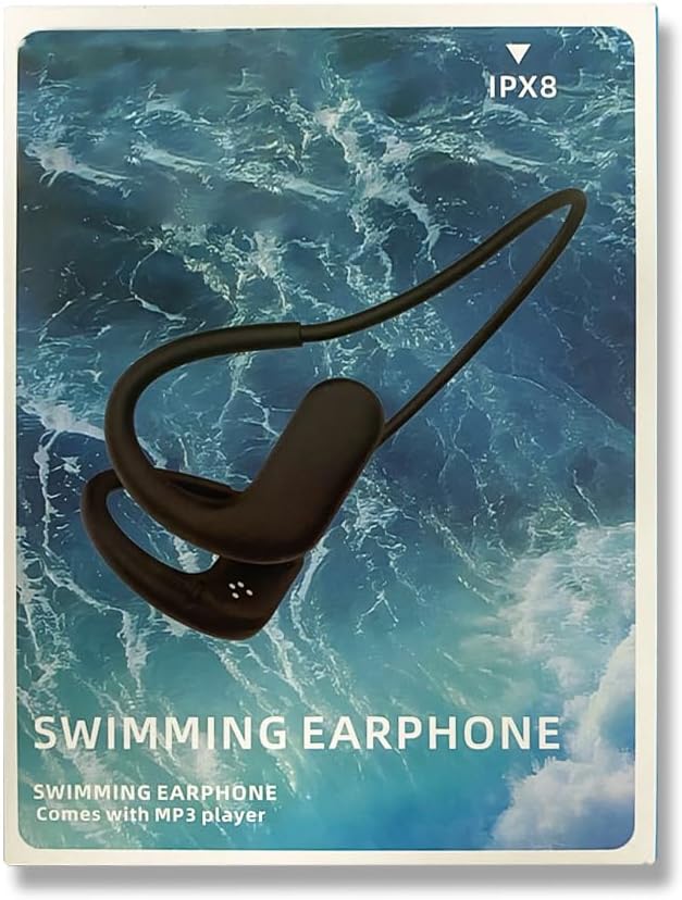 LOBKIN Waterproof Earbuds for Swimming, Bone Conduction Headphones IPX8 Swimming Headphones 8GB Memory Bluetooth 5.4 Wireless 8H Playtime in Ear Underwater Sport Earphones for Swimming, Running