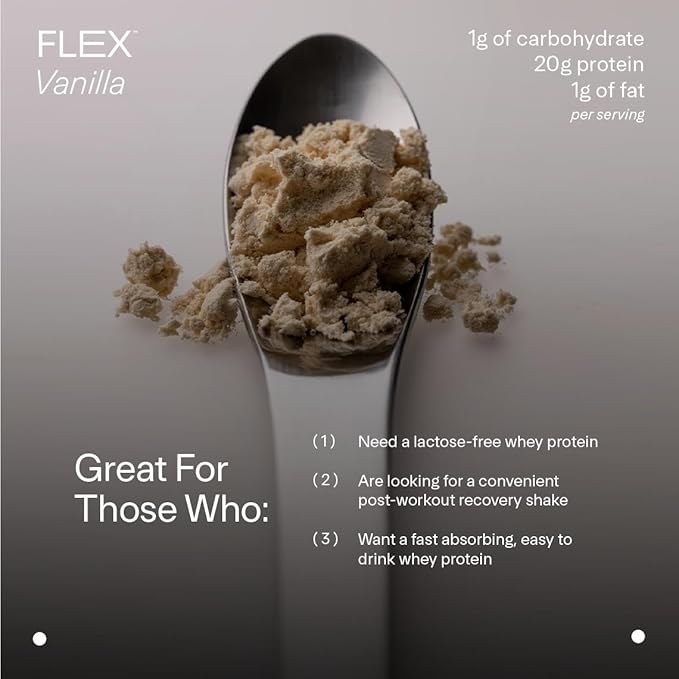 LTH Flex Whey Protein Isolate - Trusted by Life Time Fitness Members - Lactose-Free Protein Powder - NSF Certified for Sport - Low Fat, No Added Sugar & Low Carb - Vanilla (30 Servings)