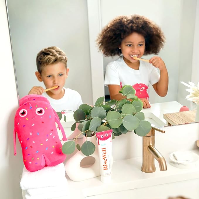 RiseWell Kids Mineral Toothpaste - Kids Hydroxyapatite Toothpaste - Made by Dentists, Safe to Swallow, No Added Fluoride and All Natural - Cake Batter Flavor, 3.4 Oz (Pack of 2)