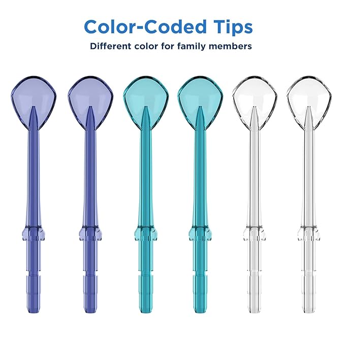 Replacement Heads for Waterpik, Replacement Picks for Water Pik Water Flosser (6 Tongue Cleaner Tips + Storage Case)