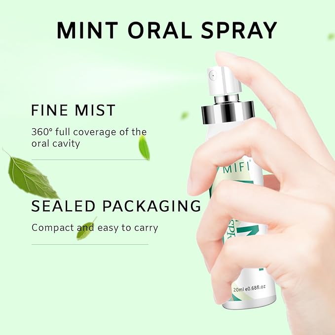 Oral Spray for Adult - Sugar-Free, Breath Freshener Spray, Dry Mouth Spray, Fights Bad Breath, Compact and Portable (Mint Flavor*2Pack)
