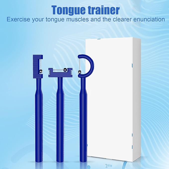 3PCS Tongue Tip Exercise Set, Speech Tools Oral Muscle Training Tool, Tongue Retaining Device for Oral Salivation, Drooling, and Dysphagia