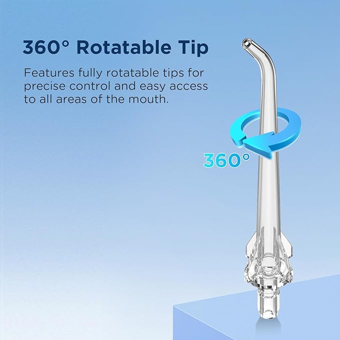 6 Replacement Heads for COSLUS C20(F5020E) Water Flosser and 1 Storage Case (6 Classic Jet Tips + Storage Case Bundle)