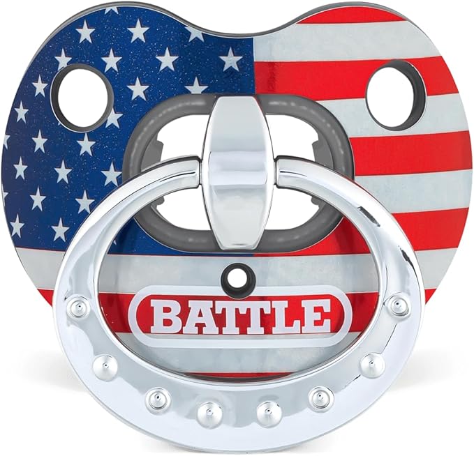 Battle Sports Binky Oxygen Football Mouthguard - Detachable Strap, Maximum Breathability, Works with Braces & No Boiling Required