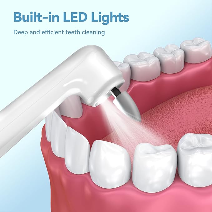 Dentist Tooth Polisher,Electric Tooth Polisher Professional with 5 Replacement Heads & Cleaning Modes, USB Rechargeable, Ipx6 Waterproof, Dental Polisher for Adults & Kids White.