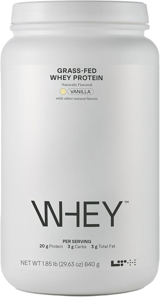 LTH Whey Protein - Trusted by Life Time Fitness Members - Grass-Fed Whey Protein Powder - with Amino Acids - Aids Lean Muscle & Recovery - Supports Immune & Liver Health - Vanilla, 30 Servings