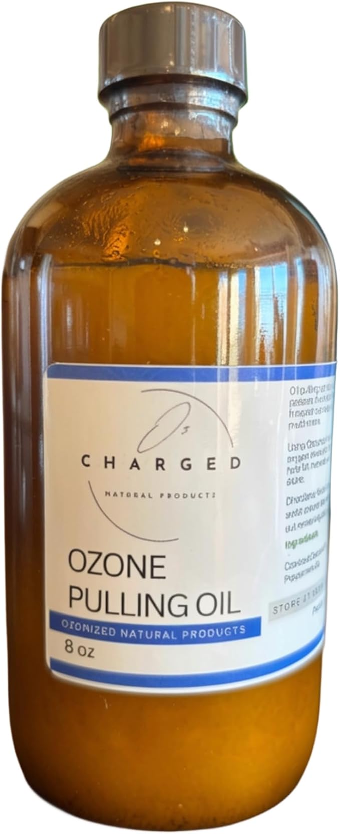 Ozone Pulling Oil, 8 oz, Ozonized Coconut Oil, Peppermint, Moisturizing, Soothing, Natural, Healing, O3 Oils