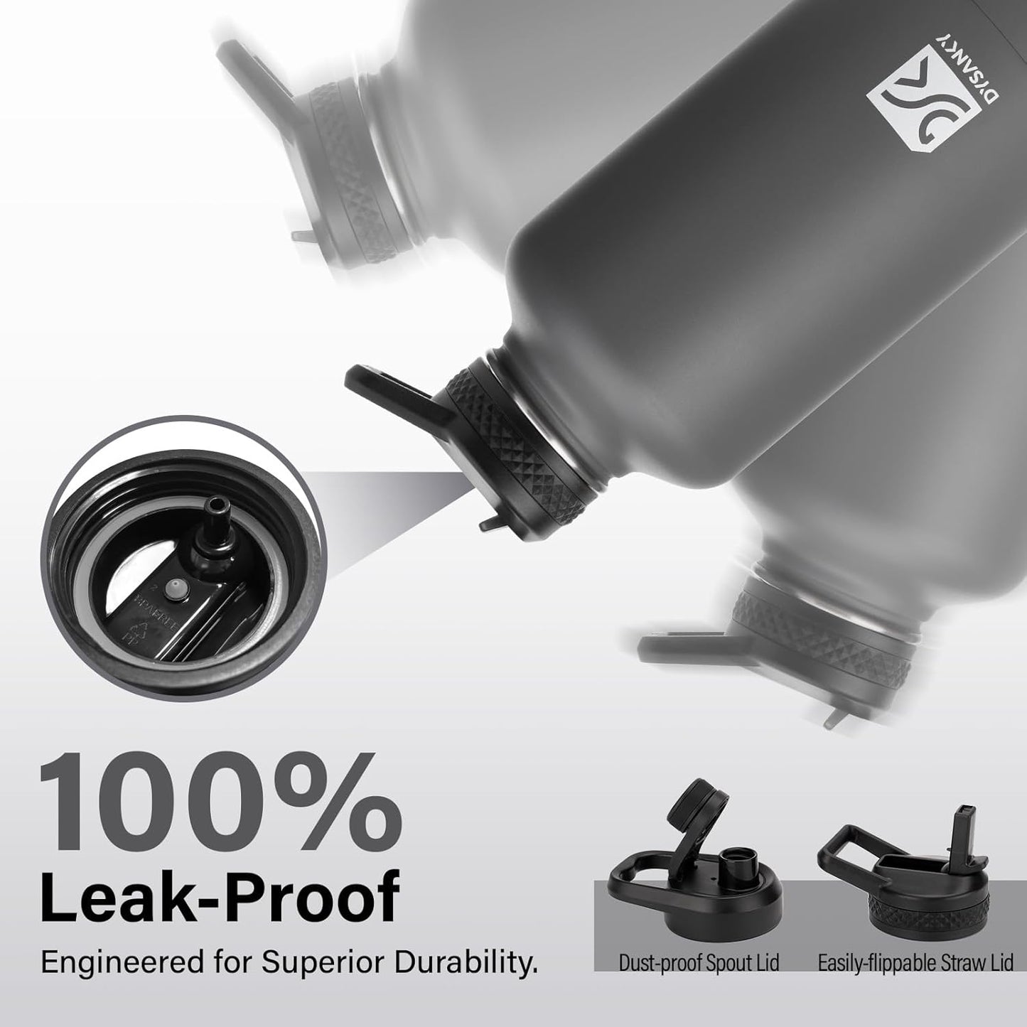 Insulated Water Bottle | Thickened Stainless Steel Vacuum Metal | Portable Sports Half Gallon Large Water Jug for Gym and Hiking with Straw, Carrier Bag, Handle Strap | BPA-Free 64 oz