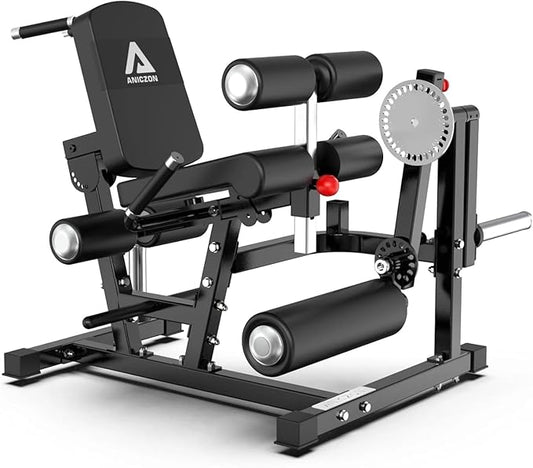 ANICZON Leg Extension and Curl Machine, Leg Rotary Extension for Thigh with Adjustable Seat & Backrest, Lower Body Leg Machine with Plate Loaded for Home Gym