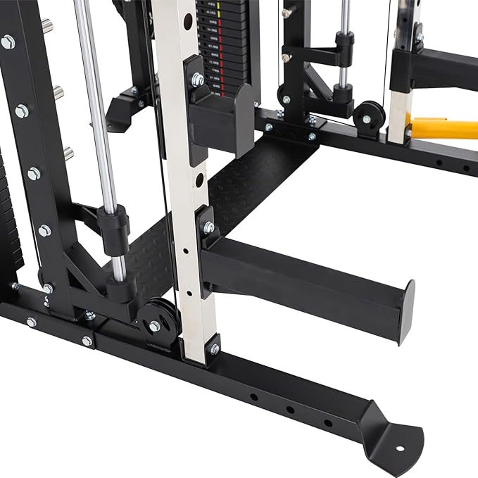Altas Strength Light Commercial Smith Machine Home Gym with Pulley System Squat Rack Pull-Up Bar Total Body Cage Workout Equipment Tower Weight Lifting Leg Press Strength Training 3087B