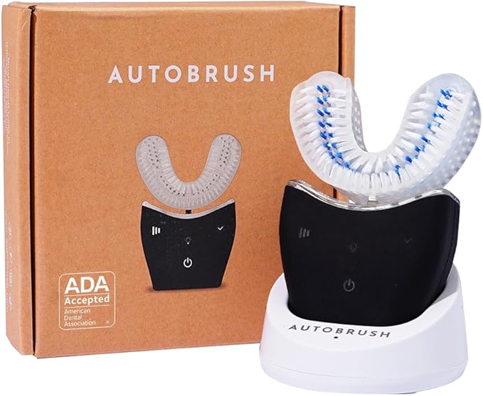 autobrush Sonic Pro Electric Toothbrush – Only ADA Accepted U-Shaped Brush, Clinically Proven Up to 5.1X Better Cleaning, 30-Second Full Mouth 360 Clean, Rechargeable, Waterproof, Black, Women's Small