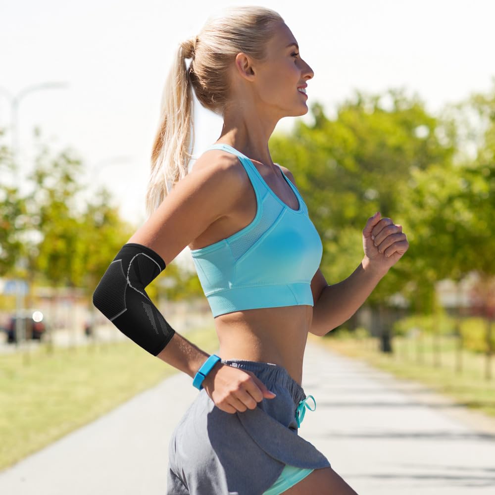 Arm Supports Sleeve(1 Pair)，Tennis Elbow Braces for Tendonitis and Tennis Elbow，Arm Supports golfer elbow support relief for women & men