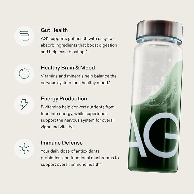 AG1 Athletic Greens Greens Powder Supplement, Improve Gut Health, Multivitamin, Probiotic, Gluten Free, Vegan and Keto Friendly, 75 Vitamins (Travel Packs, 15 Count) - Classic Formula