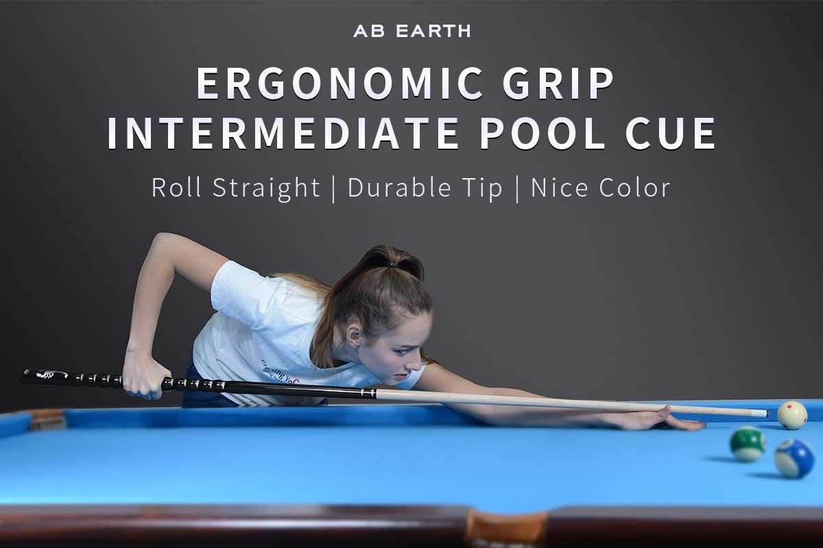 58" Pool Cue/Pool Stick Ergonomic Design Hardwood Canadian Maple 13mm Tip 18-21oz Billiard Cue B1SN