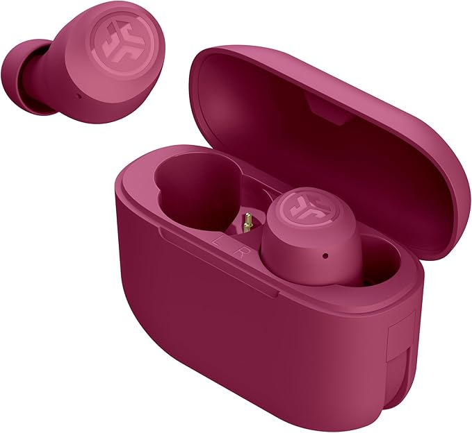JLab Go Air Pop+ True Wireless Bluetooth Earbuds in Dark Pink Plus Cloud Foam Mnemonic Earbud Tips