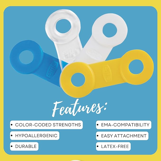 25 Pack: Replacement Straps for EMA Anti-Snoring Appliance, EMA Replacement Elastic Strap, Snore Guard Bands, Compatible with Myerson EMA Snore Appliance (Blue (Firm), 21mm)