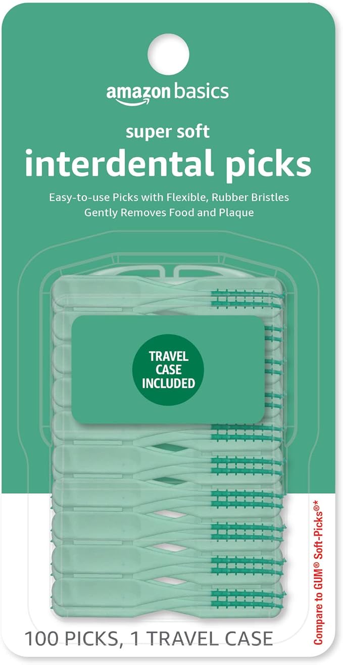 Amazon Basics Interdental Picks, 100 Count, 1 Pack