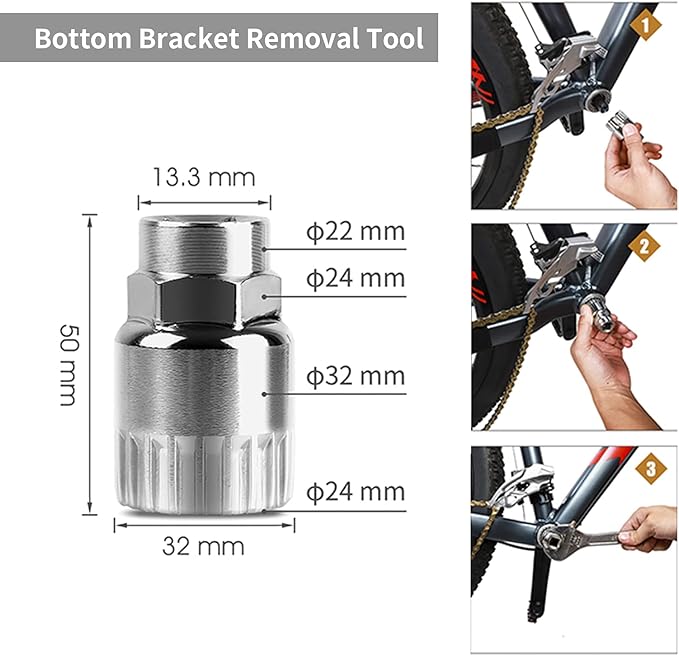 6 Pcs Bicycle Repair Tools Kit, Bike Cassette Removal Tool, Sprocket Removal Tools Sprocket Remover for Mountain Bike, Road Bike