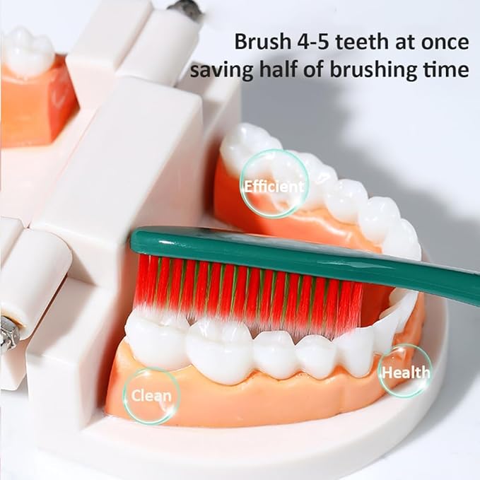 Big Head Manual Toothbrush - 10 Pack, Ultra Soft Bristle Toothbrushes for Adults, Extra Soft Flossing Toothbrush for Sensitive Teeth