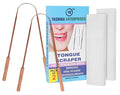 YAHIKA ENT Pure Copper Tongue Scraper for Adults, Tongue Scrubber for Bad Breath, Easy to Use, Tongue Cleaner for Oral Care & Hygiene (Copper Pack of 2 with Travel Case)