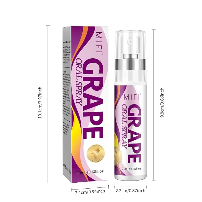 Oral Spray for Adult - Sugar-Free, Breath Freshener Spray, Dry Mouth Spray, Fights Bad Breath, Compact and Portable (Grape Flavor*2Pack)